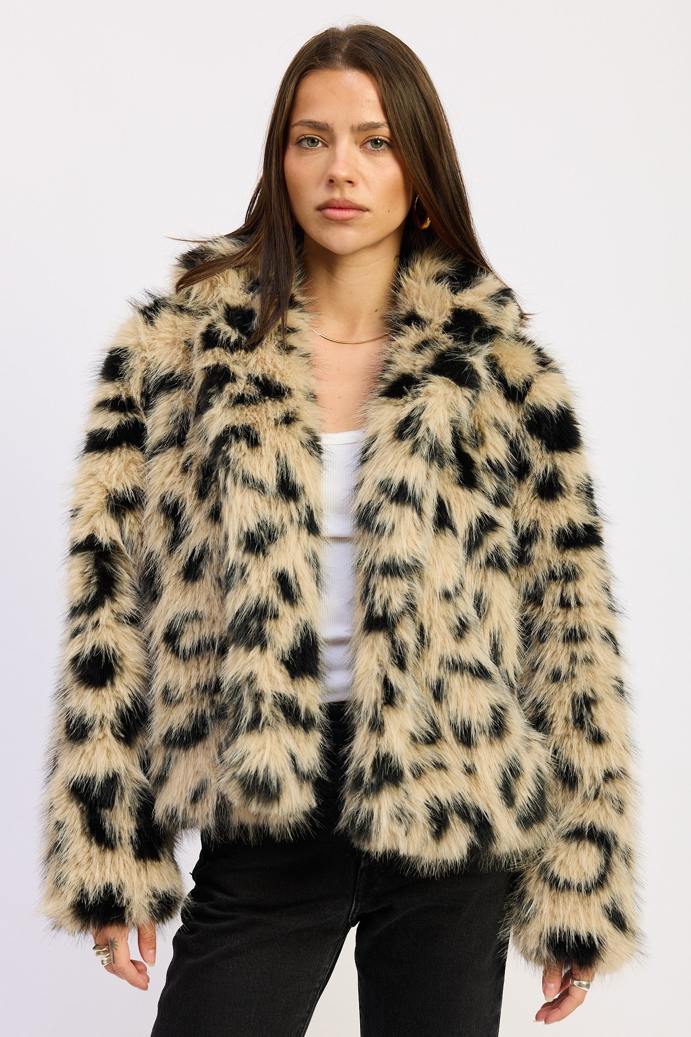 Leona Leopard Faux Fur Coat