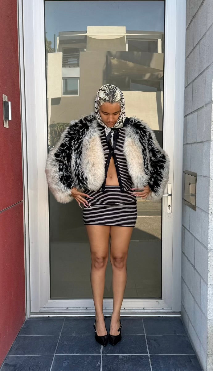 Amber Striped Mini Skort