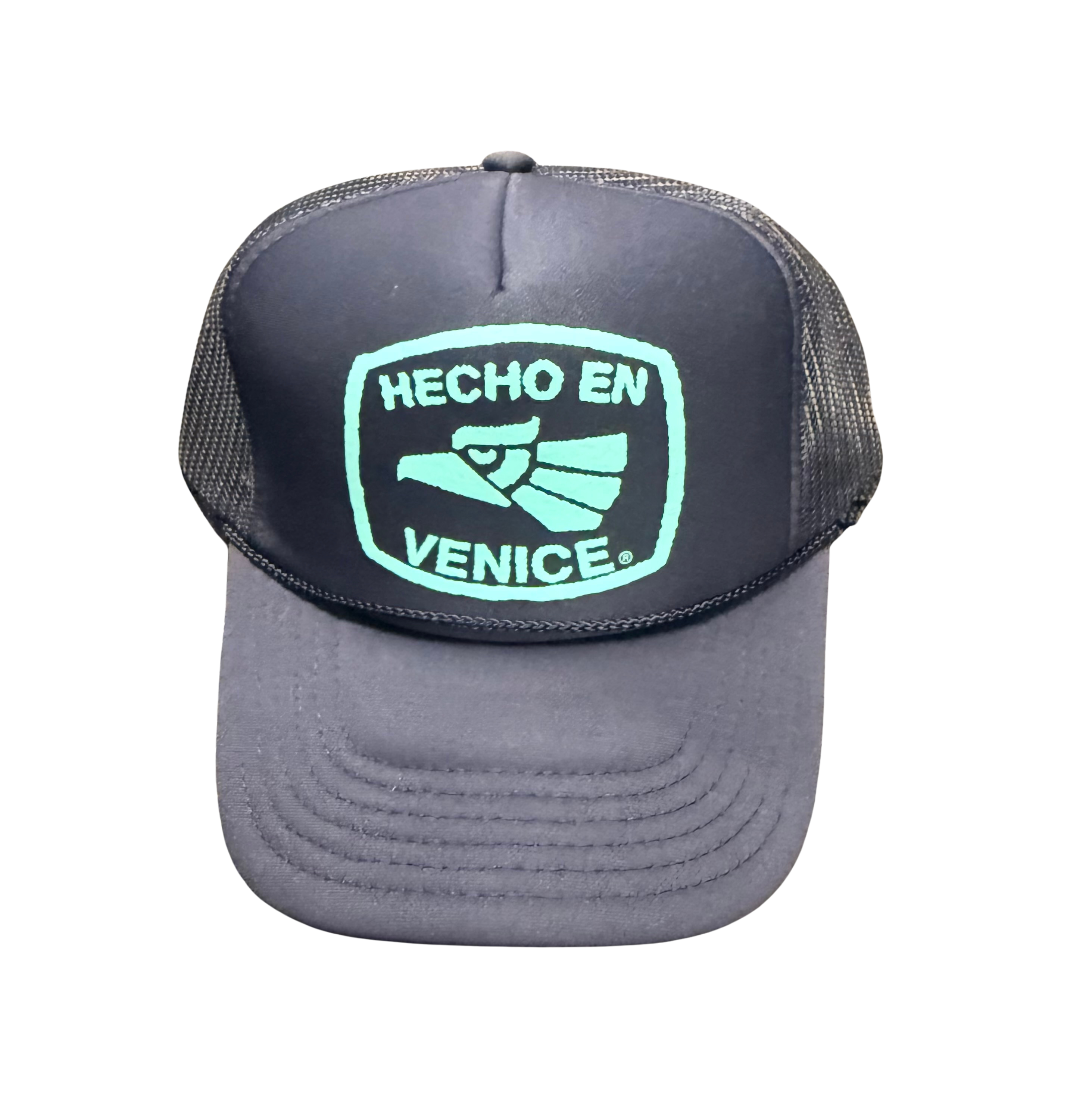 Hecho En Venice Trucker Cap, Navy & Aqua