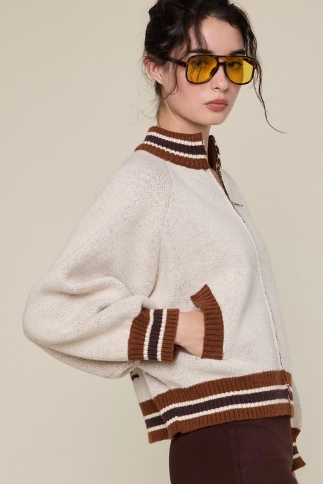 Jess Varsity Sweater Jacket