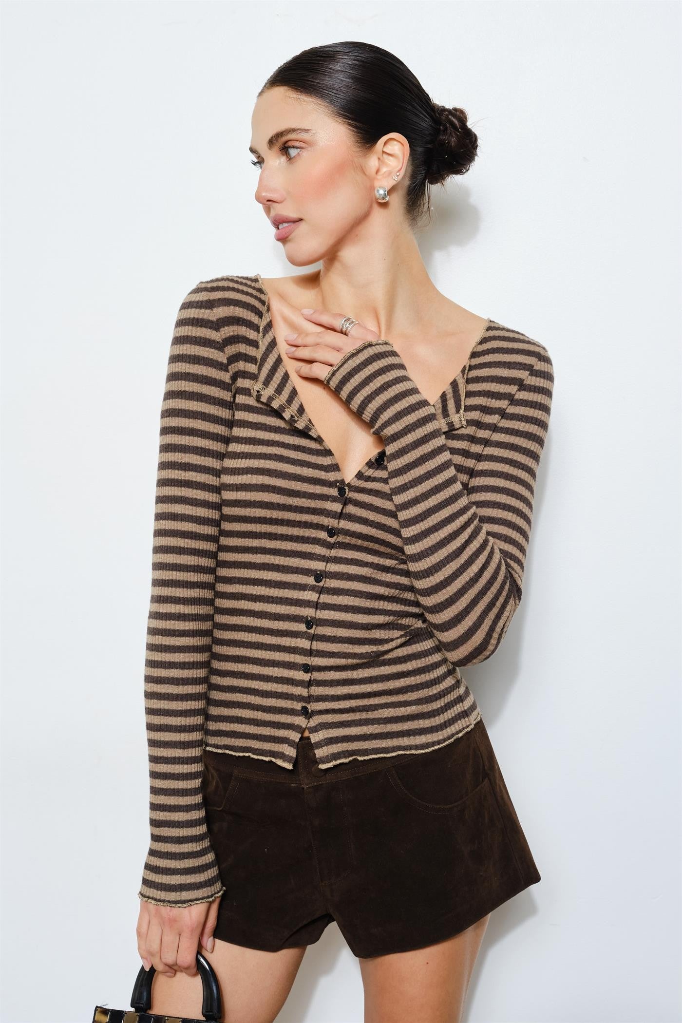 Laurie Top, Brown Stripe