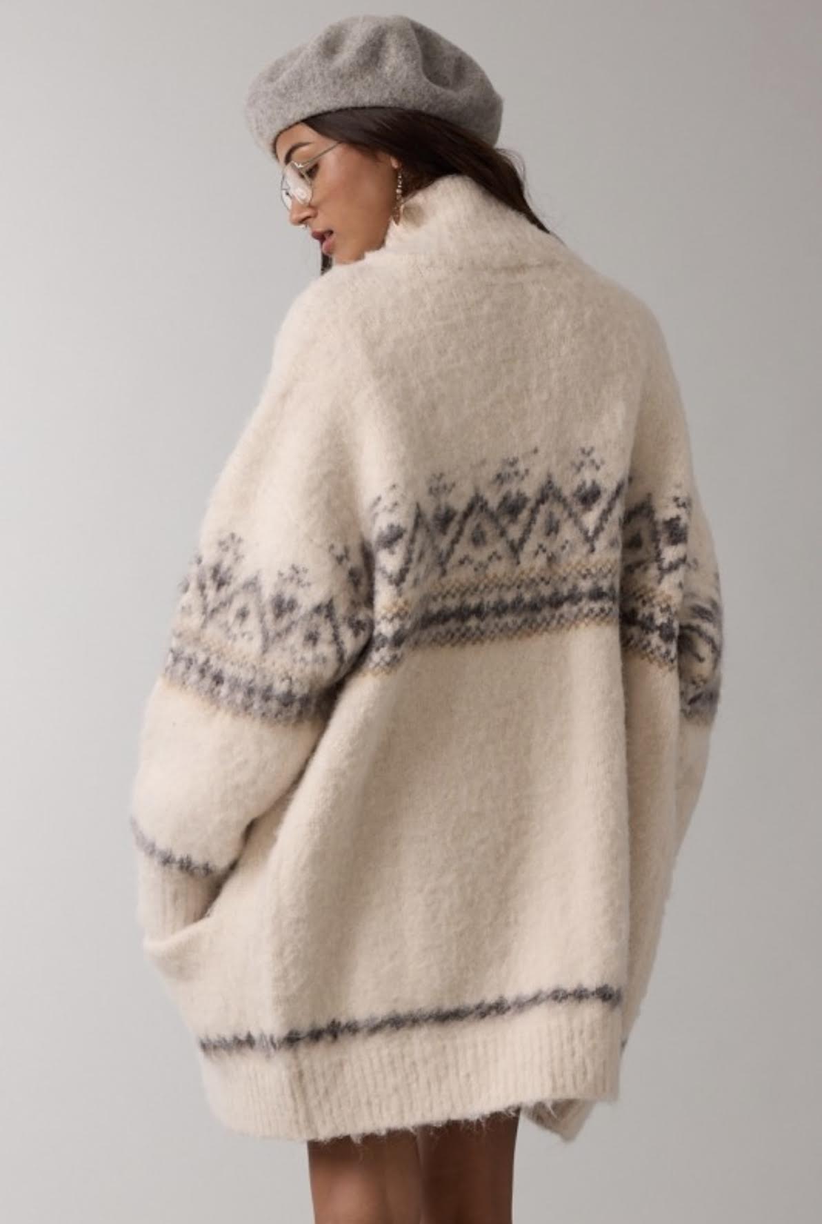 Annalisa Oversized Faire Isle Cardigan
