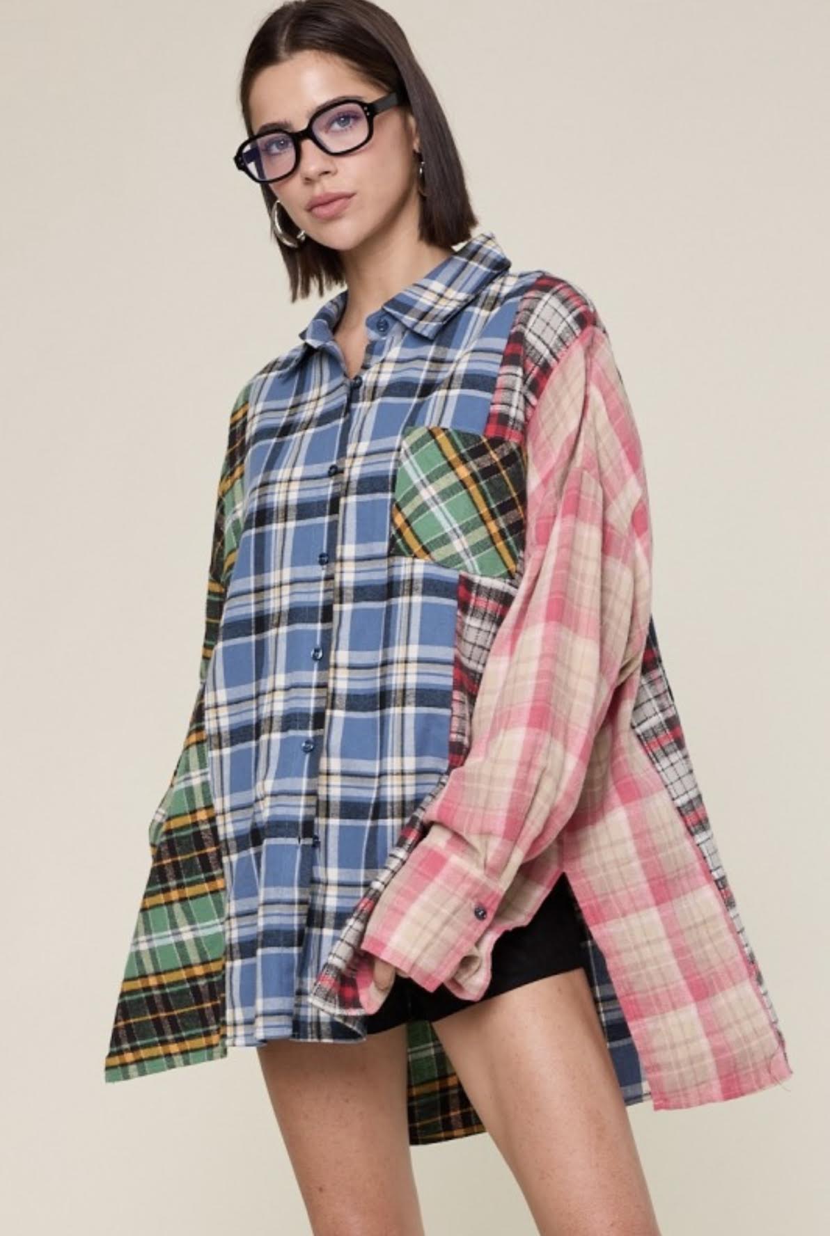 Taylor Multi Plaid Buton Up