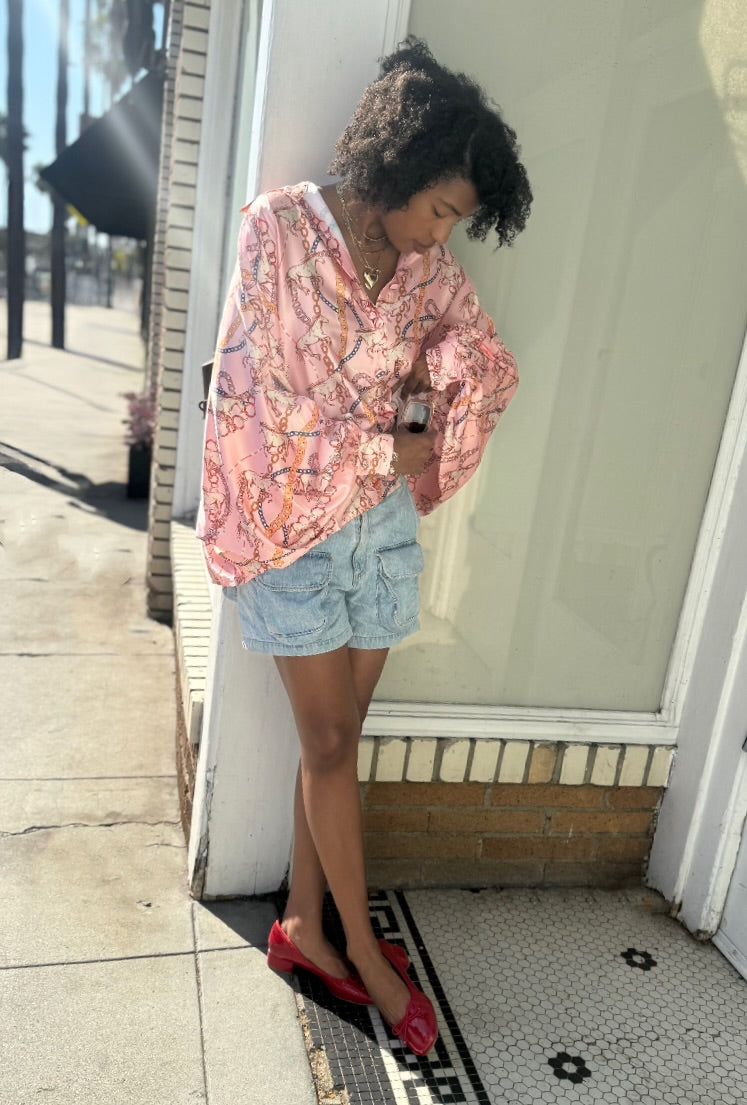 Pink Pony Club Button Up Blouse