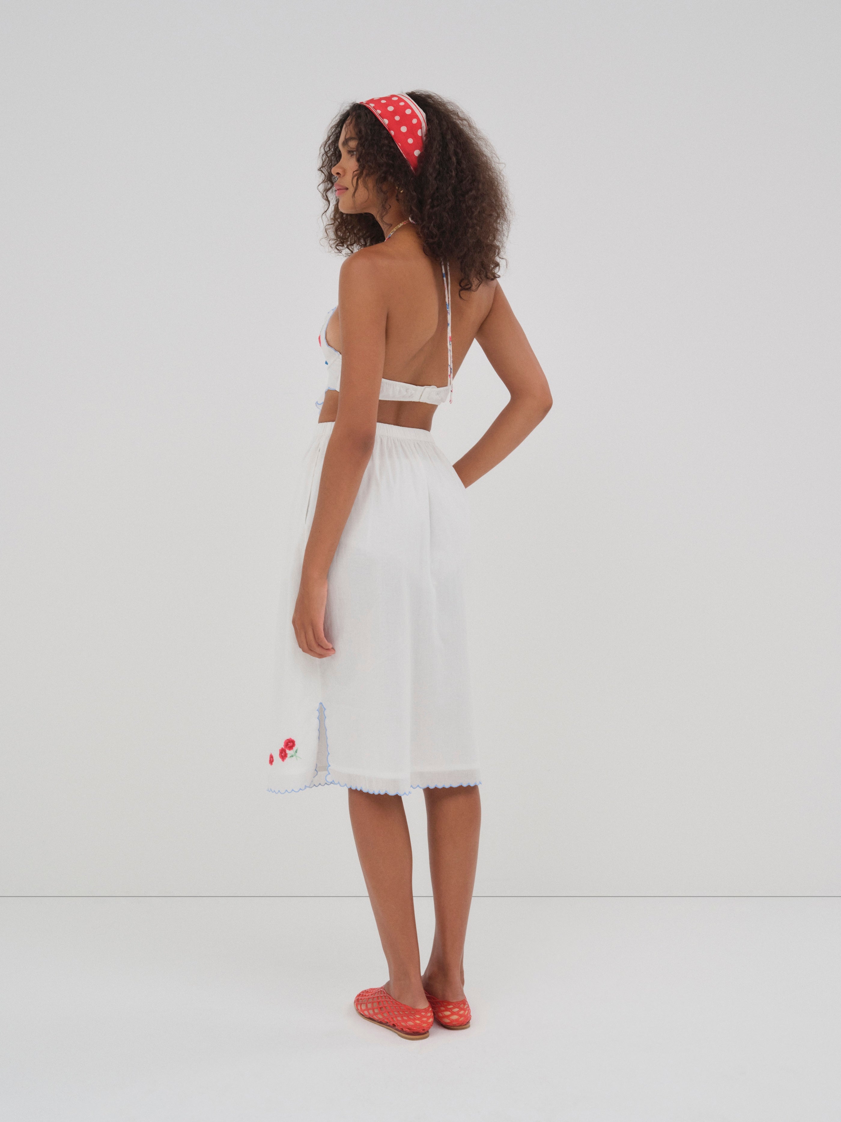Forget Me Not Embroidered Mini Skirt