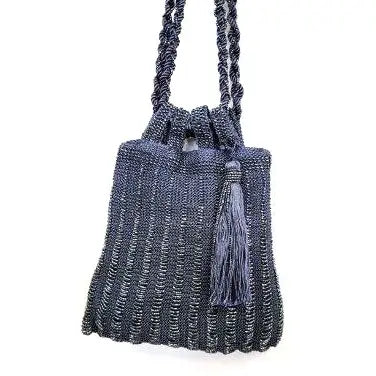 Victorian Crochet Beaded Tassel Bag 0513