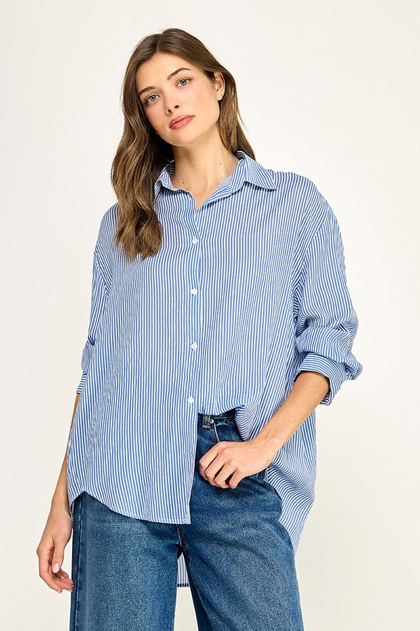 Jenna Striped Button Up