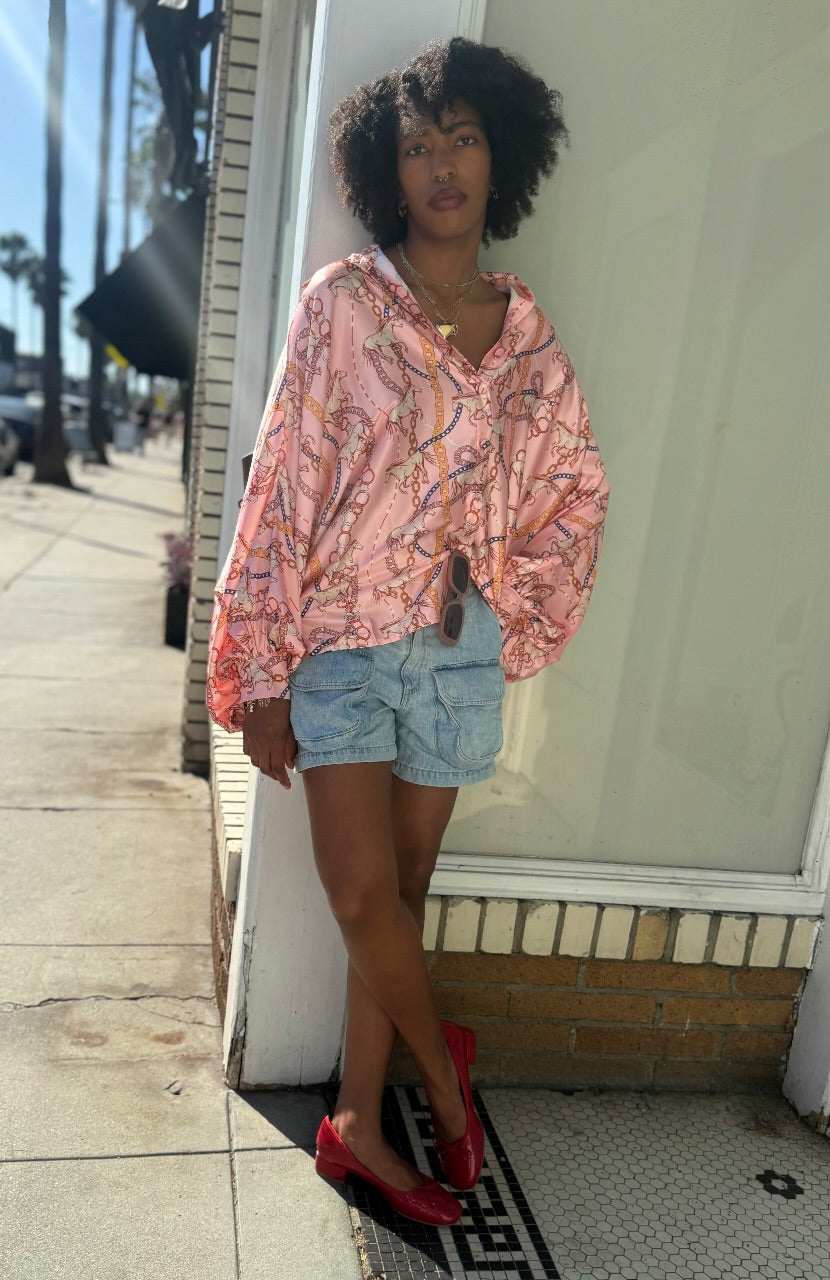 Pink Pony Club Button Up Blouse