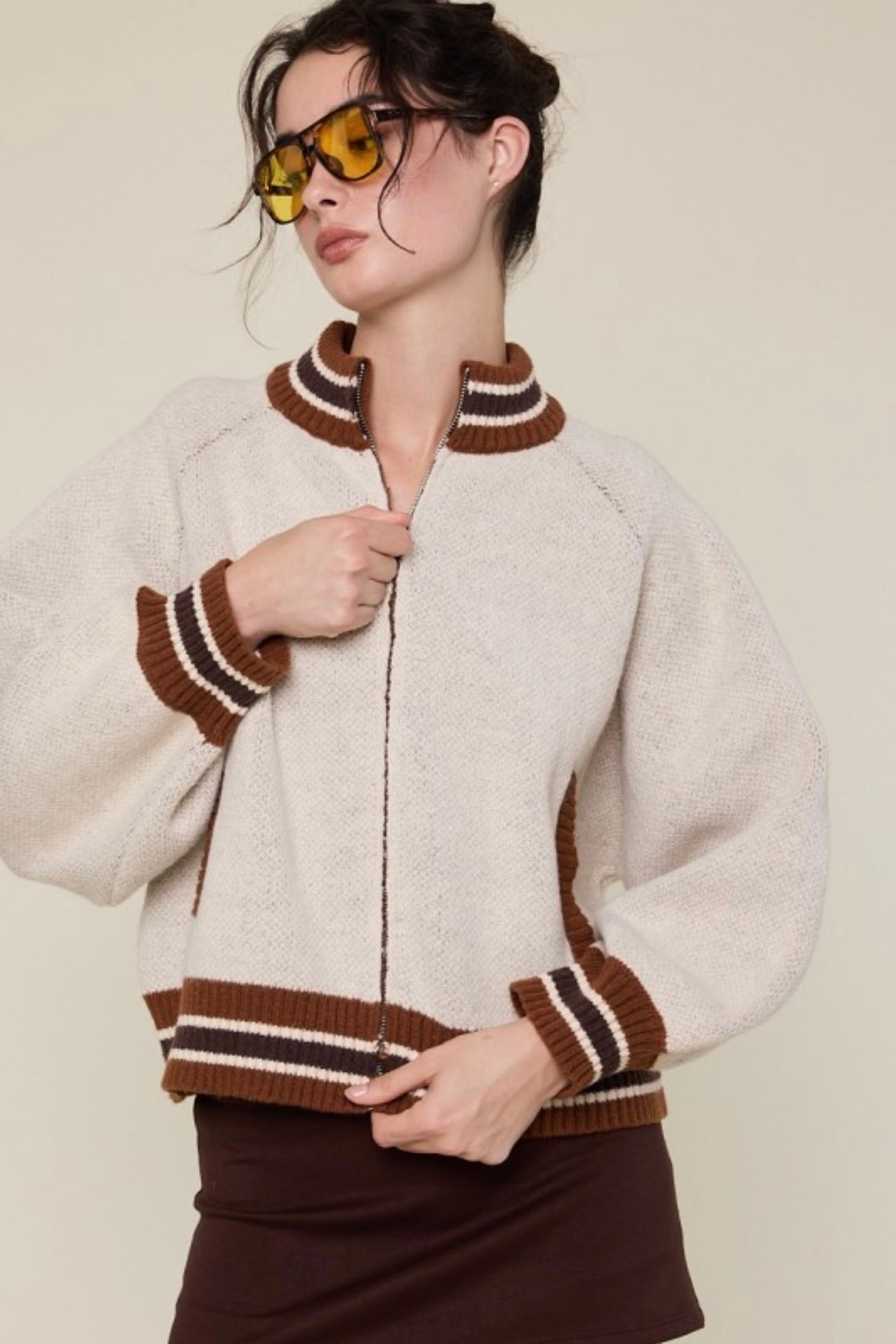 Jess Varsity Sweater Jacket