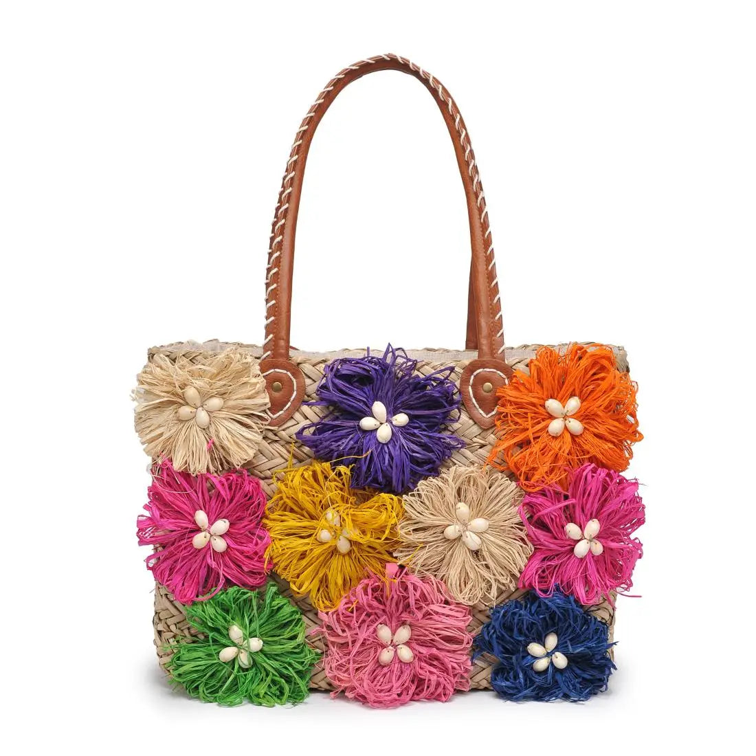 Queenie FLoral Straw Tote
