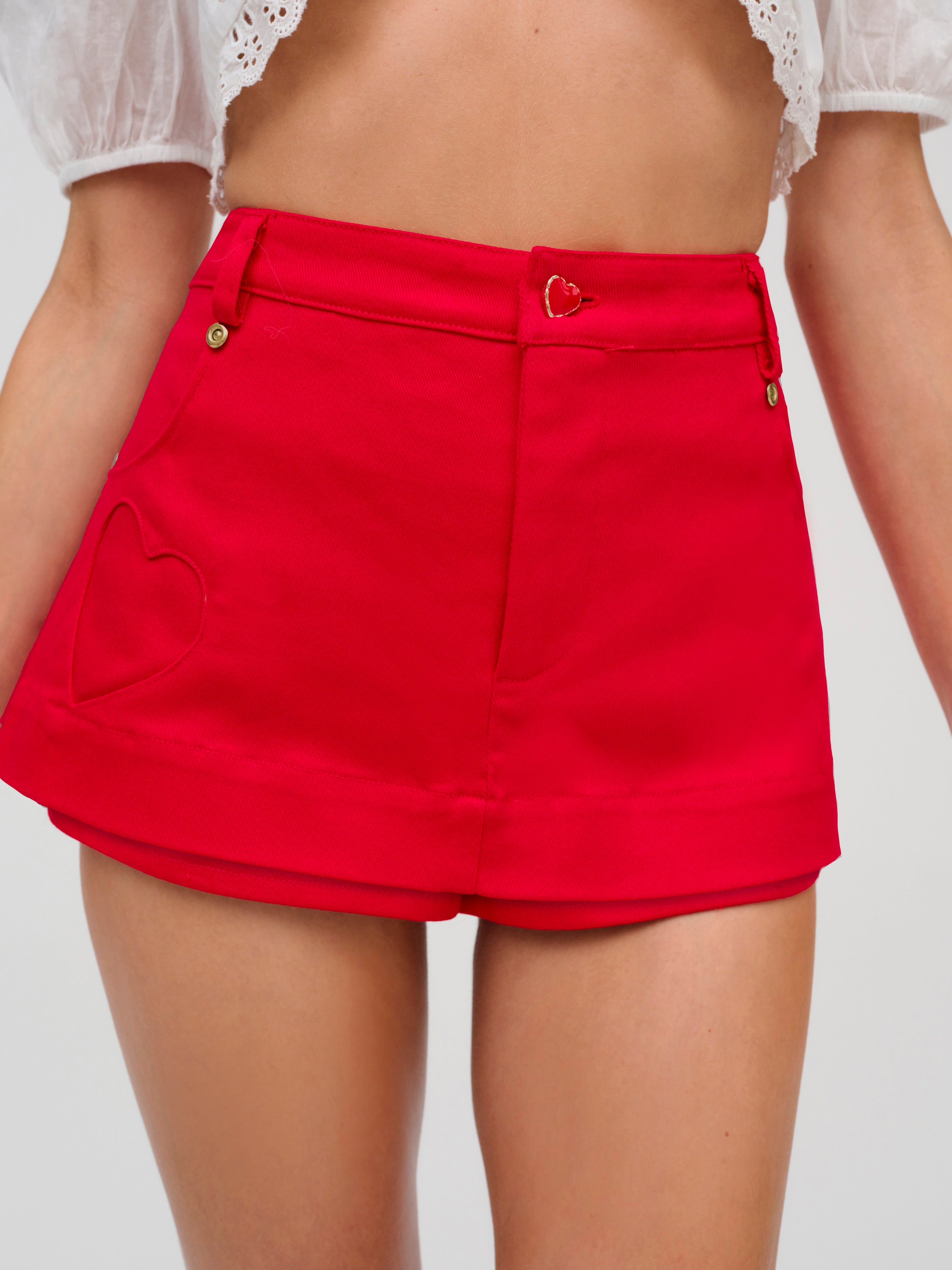 Lipstick Denim Mini Skort